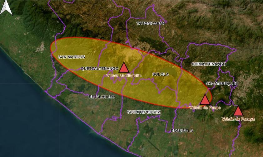 Ceniza del volcán de Fuego podría alcanzar Quetzaltenango