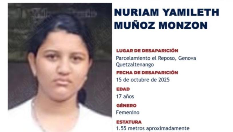 Adolescente desaparece en Genova, Quetzaltenango