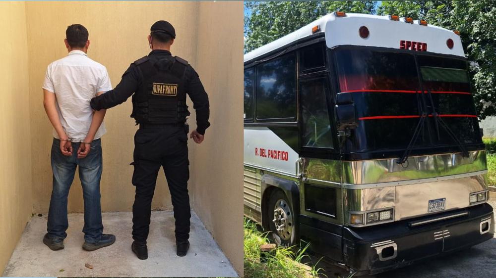 PNC intercepta autobús con 45 migrantes irregulares rumbo a Tecún Umán