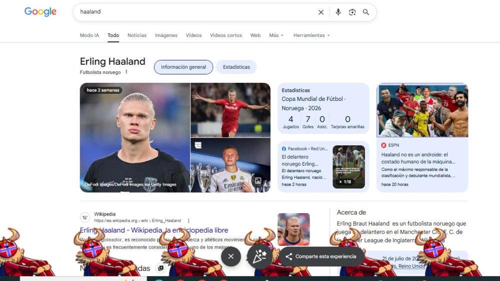 ¿Qué pasa si buscan Haaland en Google? 